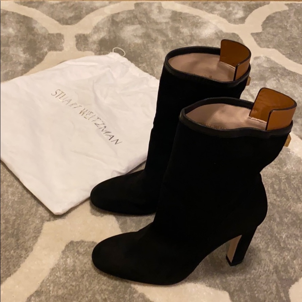 Stuart Weitzman Black Suede Booties